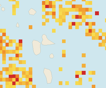 Satellite floating-algae map near Guadeloupe Atlantic Coast, Aug 2021 (opens full map image in a new tab)