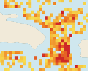 Satellite floating-algae map near Punta Cana and Bavaro, Aug 2021 (opens full map image in a new tab)
