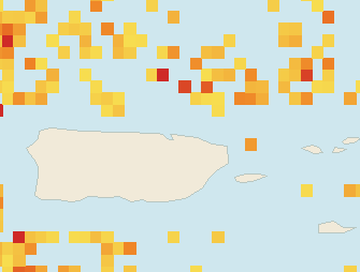 Satellite floating-algae map near San Juan and Isla Verde, Aug 2021 (opens full map image in a new tab)