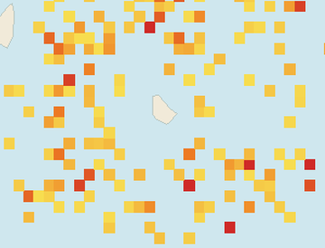 Satellite floating-algae map near South Coast Barbados, Aug 2021 (opens full map image in a new tab)