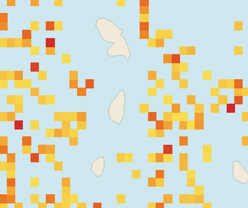 Satellite floating-algae map near Saint Lucia East Coast, Aug 2021 (opens full map image in a new tab)