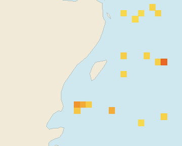 Satellite floating-algae map near Akumal, Sep 2021 (opens full map image in a new tab)