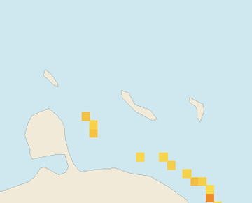 Satellite floating-algae map near Curacao West Coast, Sep 2021 (opens full map image in a new tab)