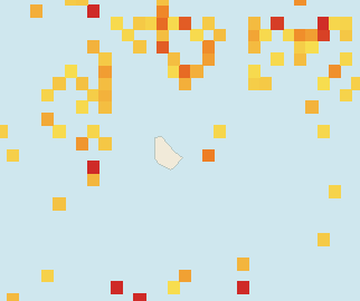 Satellite floating-algae map near Eastern Barbados, Sep 2021 (opens full map image in a new tab)