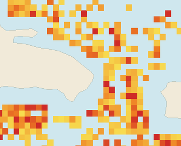 Satellite floating-algae map near Punta Cana and Bavaro, Sep 2021 (opens full map image in a new tab)