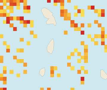 Satellite floating-algae map near Saint Lucia East Coast, Sep 2021 (opens full map image in a new tab)