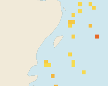 Satellite floating-algae map near Akumal, Oct 2021 (opens full map image in a new tab)