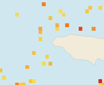 Satellite floating-algae map near Negril, Oct 2021 (opens full map image in a new tab)