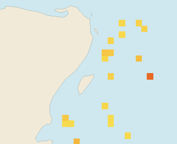 Satellite floating-algae map near Playa del Carmen, Oct 2021 (opens full map image in a new tab)