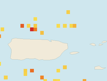 Satellite floating-algae map near San Juan and Isla Verde, Oct 2021 (opens full map image in a new tab)