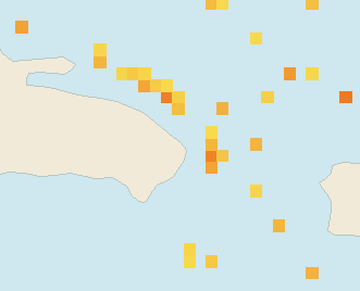 Satellite floating-algae map near Punta Cana and Bavaro, Nov 2021 (opens full map image in a new tab)