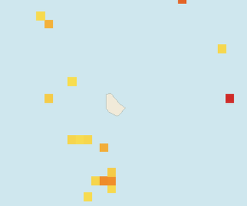 Satellite floating-algae map near Eastern Barbados, Dec 2021 (opens full map image in a new tab)
