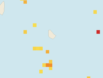 Satellite floating-algae map near South Coast Barbados, Dec 2021 (opens full map image in a new tab)