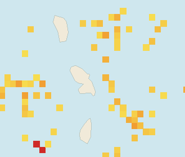 Satellite floating-algae map near Martinique Atlantic Coast, Jan 2022 (opens full map image in a new tab)