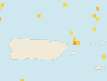 Satellite floating-algae map near San Juan and Isla Verde, Jan 2022 (opens full map image in a new tab)