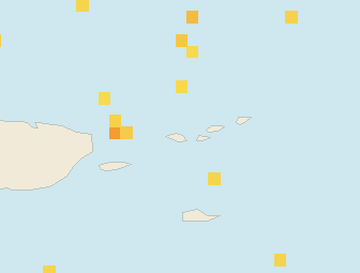 Satellite floating-algae map near St. Thomas, Jan 2022 (opens full map image in a new tab)