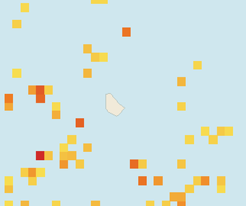 Satellite floating-algae map near Eastern Barbados, Feb 2022 (opens full map image in a new tab)