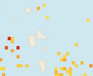 Satellite floating-algae map near Guadeloupe Atlantic Coast, Feb 2022 (opens full map image in a new tab)