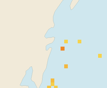 Satellite floating-algae map near Tulum Beach Zone, Feb 2022 (opens full map image in a new tab)
