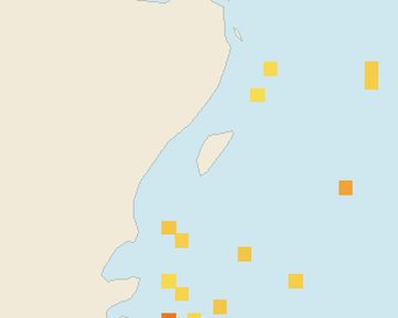 Satellite floating-algae map near Akumal, Mar 2022 (opens full map image in a new tab)