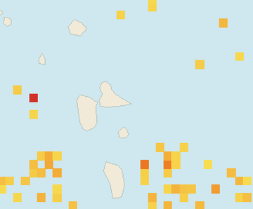 Satellite floating-algae map near Guadeloupe Atlantic Coast, Mar 2022 (opens full map image in a new tab)