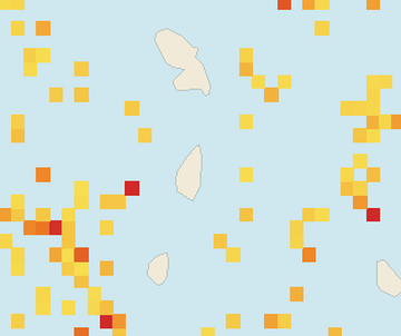 Satellite floating-algae map near Saint Lucia East Coast, Mar 2022 (opens full map image in a new tab)