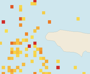 Satellite floating-algae map near Negril, Apr 2022 (opens full map image in a new tab)