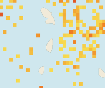 Satellite floating-algae map near Saint Lucia East Coast, Apr 2022 (opens full map image in a new tab)