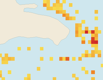 Satellite floating-algae map near Bayahibe, May 2022 (opens full map image in a new tab)