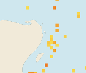 Satellite floating-algae map near Cancun Hotel Zone, May 2022 (opens full map image in a new tab)