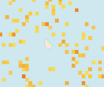 Satellite floating-algae map near Eastern Barbados, May 2022 (opens full map image in a new tab)