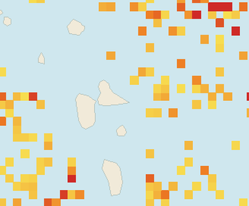 Satellite floating-algae map near Guadeloupe Atlantic Coast, May 2022 (opens full map image in a new tab)