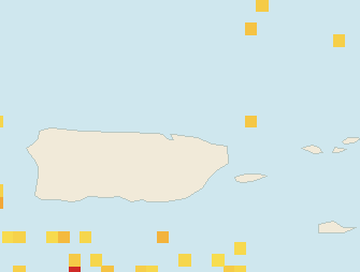 Satellite floating-algae map near San Juan and Isla Verde, May 2022 (opens full map image in a new tab)