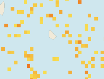 Satellite floating-algae map near South Coast Barbados, May 2022 (opens full map image in a new tab)