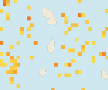 Satellite floating-algae map near Saint Lucia East Coast, May 2022 (opens full map image in a new tab)