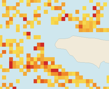 Satellite floating-algae map near Negril, Jun 2022 (opens full map image in a new tab)