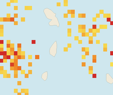 Satellite floating-algae map near Saint Lucia East Coast, Jun 2022 (opens full map image in a new tab)