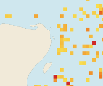 Satellite floating-algae map near Cancun Hotel Zone, Jul 2022 (opens full map image in a new tab)