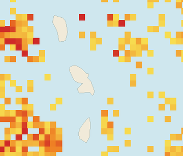 Satellite floating-algae map near Martinique Atlantic Coast, Jul 2022 (opens full map image in a new tab)