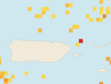 Satellite floating-algae map near San Juan and Isla Verde, Jul 2022 (opens full map image in a new tab)