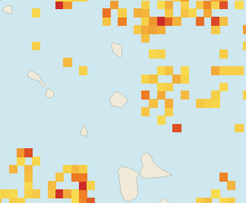 Satellite floating-algae map near Antigua East Coast, Aug 2022 (opens full map image in a new tab)