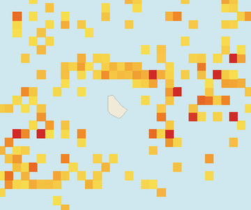 Satellite floating-algae map near Eastern Barbados, Aug 2022 (opens full map image in a new tab)