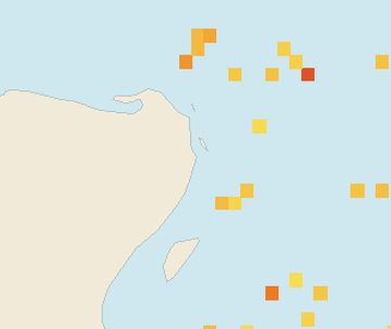 Satellite floating-algae map near Cancun Hotel Zone, Sep 2022 (opens full map image in a new tab)