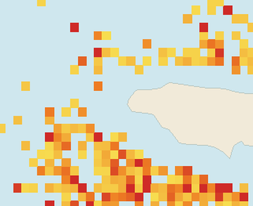 Satellite floating-algae map near Negril, Sep 2022 (opens full map image in a new tab)