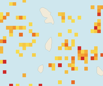 Satellite floating-algae map near Saint Lucia East Coast, Sep 2022 (opens full map image in a new tab)