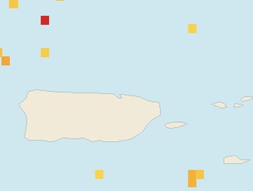 Satellite floating-algae map near San Juan and Isla Verde, Oct 2022 (opens full map image in a new tab)