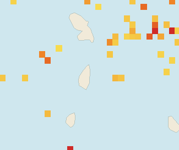 Satellite floating-algae map near Saint Lucia East Coast, Dec 2022 (opens full map image in a new tab)
