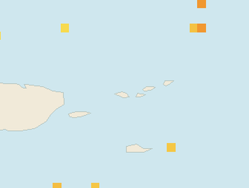 Satellite floating-algae map near St. Thomas, Dec 2022 (opens full map image in a new tab)