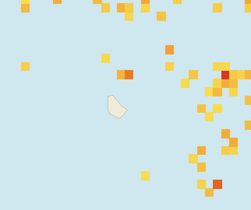 Satellite floating-algae map near Eastern Barbados, Jan 2023 (opens full map image in a new tab)