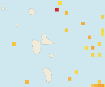 Satellite floating-algae map near Guadeloupe Atlantic Coast, Jan 2023 (opens full map image in a new tab)